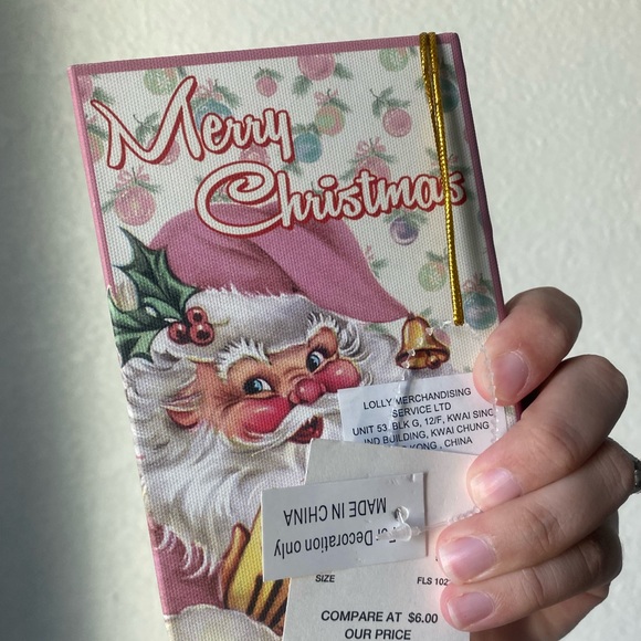 Vintage Mini Pink Christmas Storage Book π - Picture 3 of 3